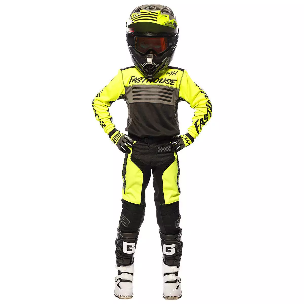 Fasthouse Grindhouse Youth Pants - Black/Hi Vis - Y20 7 Fasthouse Grindhouse Youth Pants - Black/Hi Vis - Y20 - Image 5