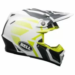 Bell Moto-9 MIPS District White Black Green Helmet - White - Small - Adult