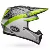 Bell Moto-9 MIPS Chief Matte/Gloss Black/White/Green Helmet - White - Medium - Adult -Outlet Helmets Store 7101919 p