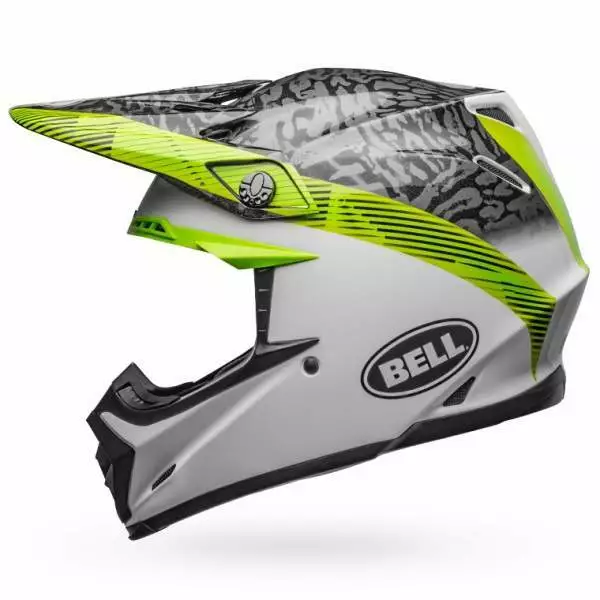 Bell Moto-9 MIPS Chief Matte/Gloss Black/White/Green Helmet - White - Medium - Adult 5 Bell Moto-9 MIPS Chief Matte/Gloss Black/White/Green Helmet - White - Medium - Adult - Image 3