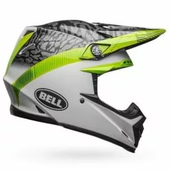 Bell Moto-9 MIPS Chief Matte/Gloss Black/White/Green Helmet - White - Medium - Adult