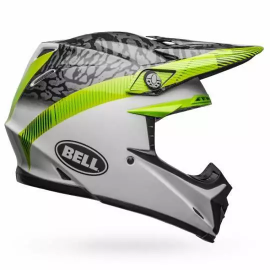 Bell Moto-9 MIPS Chief Matte/Gloss Black/White/Green Helmet - White - Medium - Adult 3 Bell Moto-9 MIPS Chief Matte/Gloss Black/White/Green Helmet - White - Medium - Adult