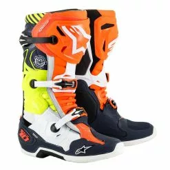 Alpinestars Tech 10 LE Nationa 19 Blue Orange And Yellow Boots