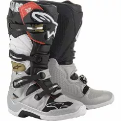 Alpinestars Tech 7 Black Silver White And Gold Boots - White - 8 - Adult