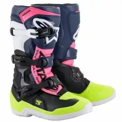 Alpinestars Kids Tech 3S Kids Black Blue Pink Boots - Women Specific - Kids 1