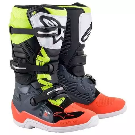 Alpinestars Youth Tech 7S Boots - Black/Grey/Red/Yellow - 6 3 Alpinestars Youth Tech 7S Boots - Black/Grey/Red/Yellow - 6