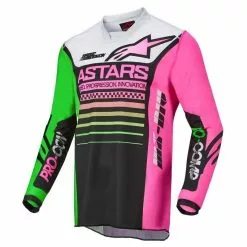 Alpinestars 2022 Kid Racer Compass Black Green Pink Jersey - Unisex - X-Small - Toddler