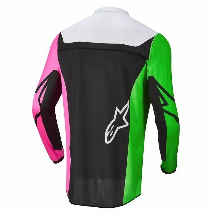 Alpinestars 2022 Youth Racer Compass Black Green Pink Jersey - Unisex - Large 4 Alpinestars 2022 Youth Racer Compass Black Green Pink Jersey - Unisex - Large - Image 2
