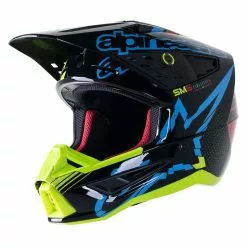 Alpinestars SM5 Action Helmet - Black/Cyan/Yellow - S