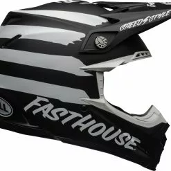 Bell Moto-9 MIPS Fasthouse Signia Matte Black White Helmet - Unisex - Medium - Adult - Black/White