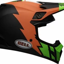 Bell MX-9 MIPS Strike Matte Black Orange Green Helmet - Black - X-Large - Adult