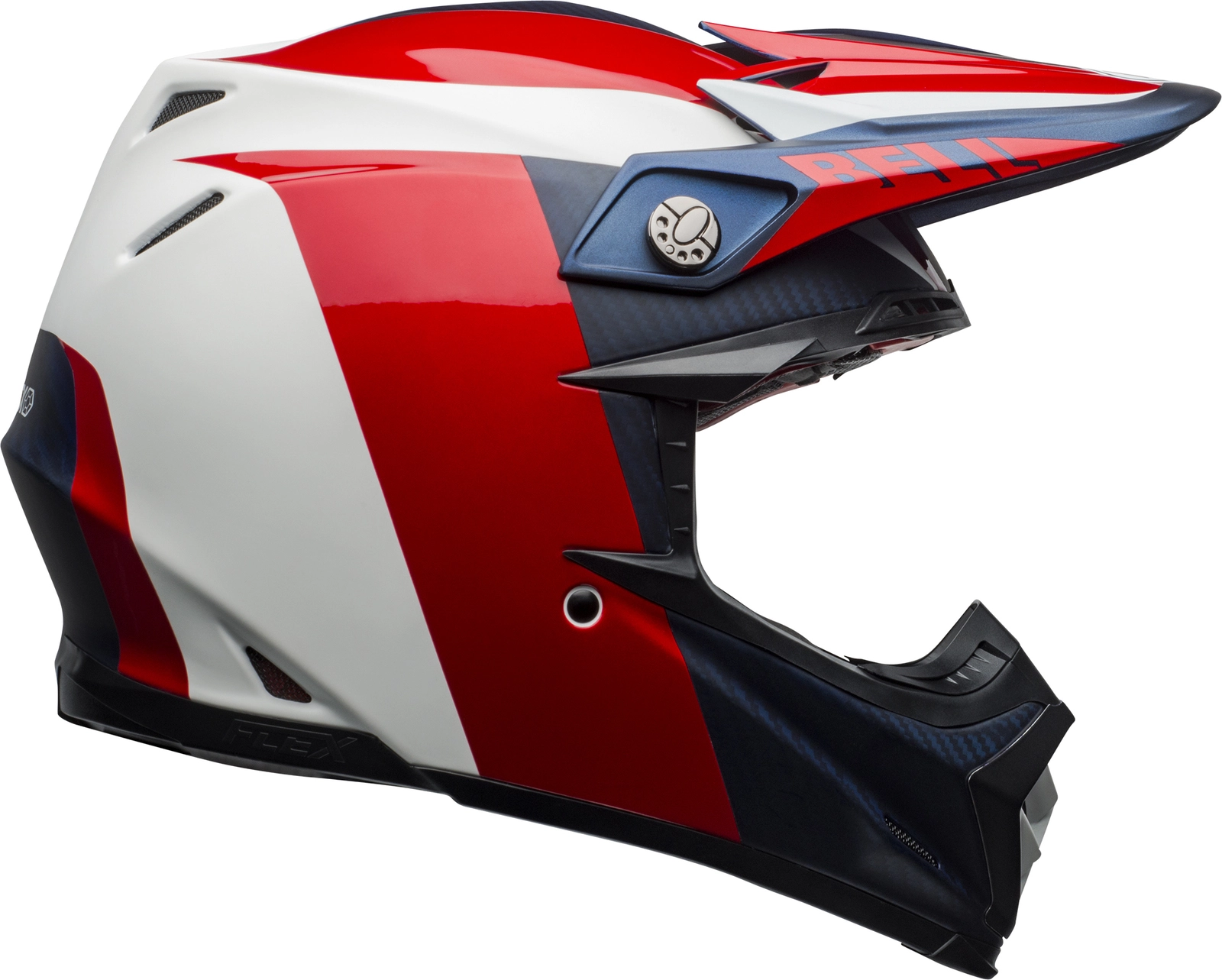 Bell Moto-9 Flex Division White Blue Red Helmet - Unisex - Small - Adult - White/Blue/Red 3 Bell Moto-9 Flex Division White Blue Red Helmet - Unisex - Small - Adult - White/Blue/Red