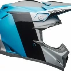 Bell Moto-9 Flex Division White Black Blue Helmet - White - Small - Adult