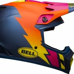 Bell MX-9 MIPS Strike Matte Blue Orange Pink Helmet - Unisex - Medium - Adult - Blue/Orange/Pink
