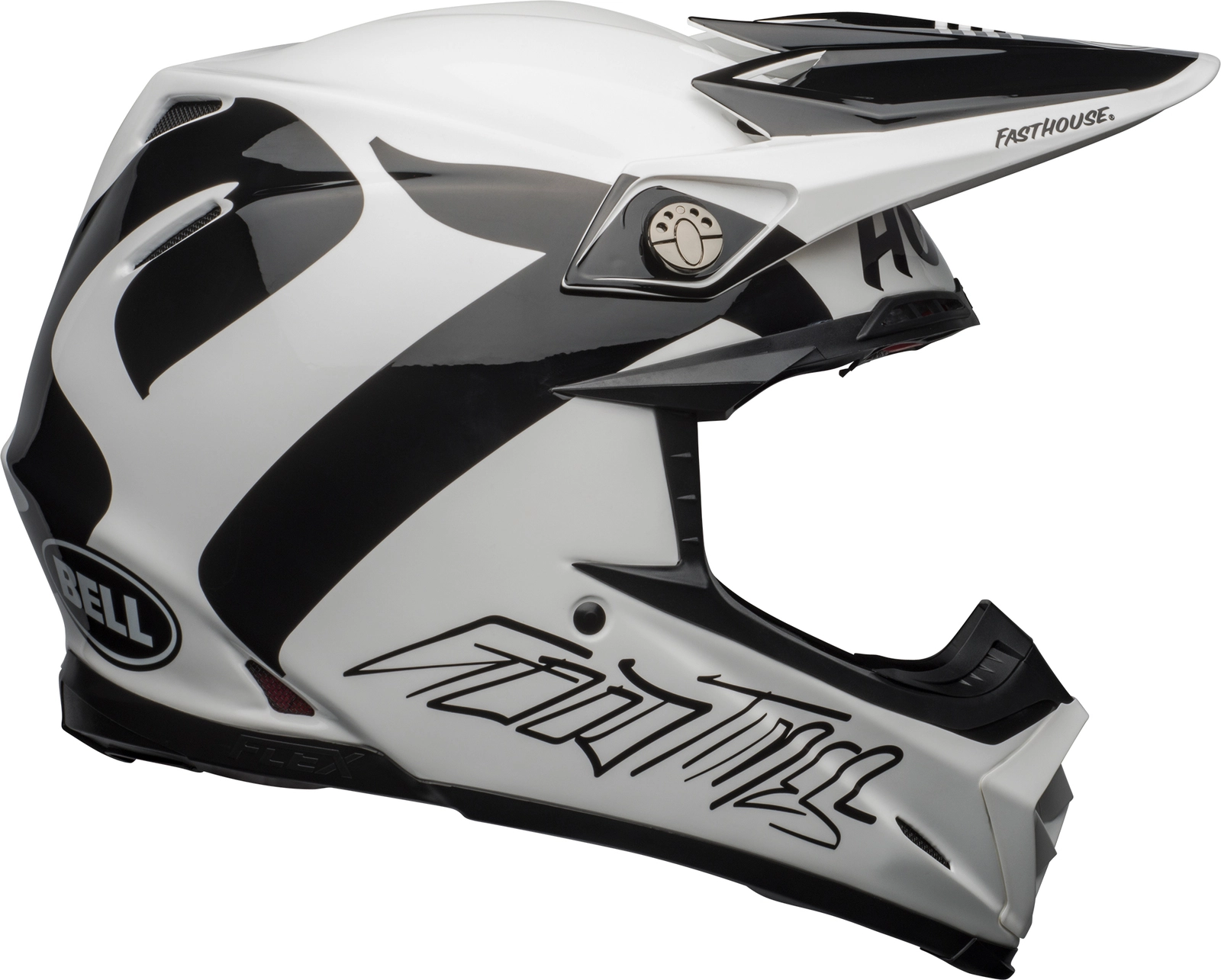 Bell Moto-9 Flex Fasthouse Newhall White Black Helmet - Unisex - Medium - Adult - White/Black 3 Bell Moto-9 Flex Fasthouse Newhall White Black Helmet - Unisex - Medium - Adult - White/Black