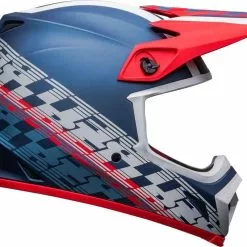 Bell 2023 MX-9 MIPS Offset Matte Metal Blue White Helmet