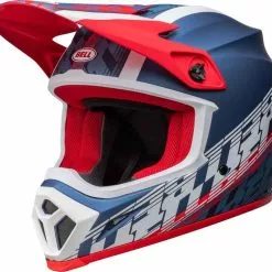 Bell 2023 MX-9 MIPS Offset Matte Metal Blue White Helmet -Outlet Helmets Store BE7136341 3