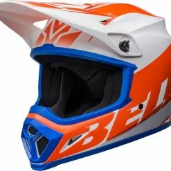 Bell 2023 MX-9 MIPS Disrupt White Orange Helmet -Outlet Helmets Store BE7136369 3
