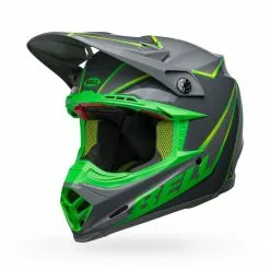 Bell Moto-9S Flex Gloss Helmet - Grey/Green - S -Outlet Helmets Store BE7148430 p 1