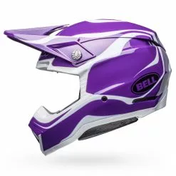 Bell Moto-10 Spherical Slayco Gloss Helmet - Purple/White - M -Outlet Helmets Store BE7148569 p 4