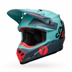 Bell Moto-9S Flex Seven Vanguard LE Helmet - Aqua/Black - M -Outlet Helmets Store BE7148761 p 2