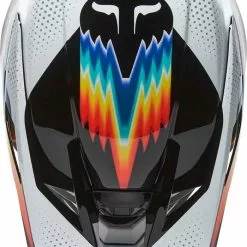 Fox 2022 V3 Rs Realm Black White ECE Helmet -Outlet Helmets Store FO28015018M 2