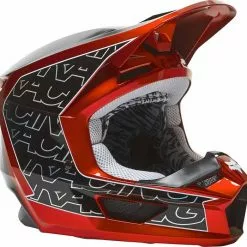 Fox 2022 Youth V1 Peril Fluro Red ECE Helmet - Unisex - Large