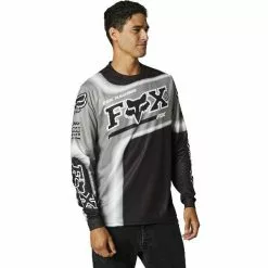 Fox Powerband Black Grey Long Sleeve Jersey - Black - Small - Adult