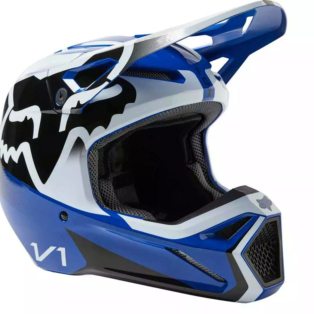 Fox 2023 V1 Leed Helmet - Blue/White/Black - 2XL 3 Fox 2023 V1 Leed Helmet - Blue/White/Black - 2XL