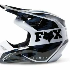 Fox 2023 V1 Nuklr Helmet - Black/White/Blue - 2XL -Outlet Helmets Store FO296630012X p 2