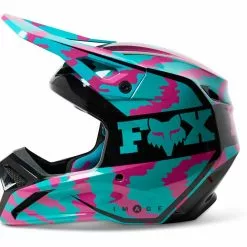 Fox 2023 V1 Nuklr Helmet - Teal/Pink/Black - L -Outlet Helmets Store FO29663176L p 2