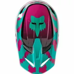 Fox 2023 V1 Nuklr Helmet - Teal/Pink/Black - L -Outlet Helmets Store FO29663176L p 3