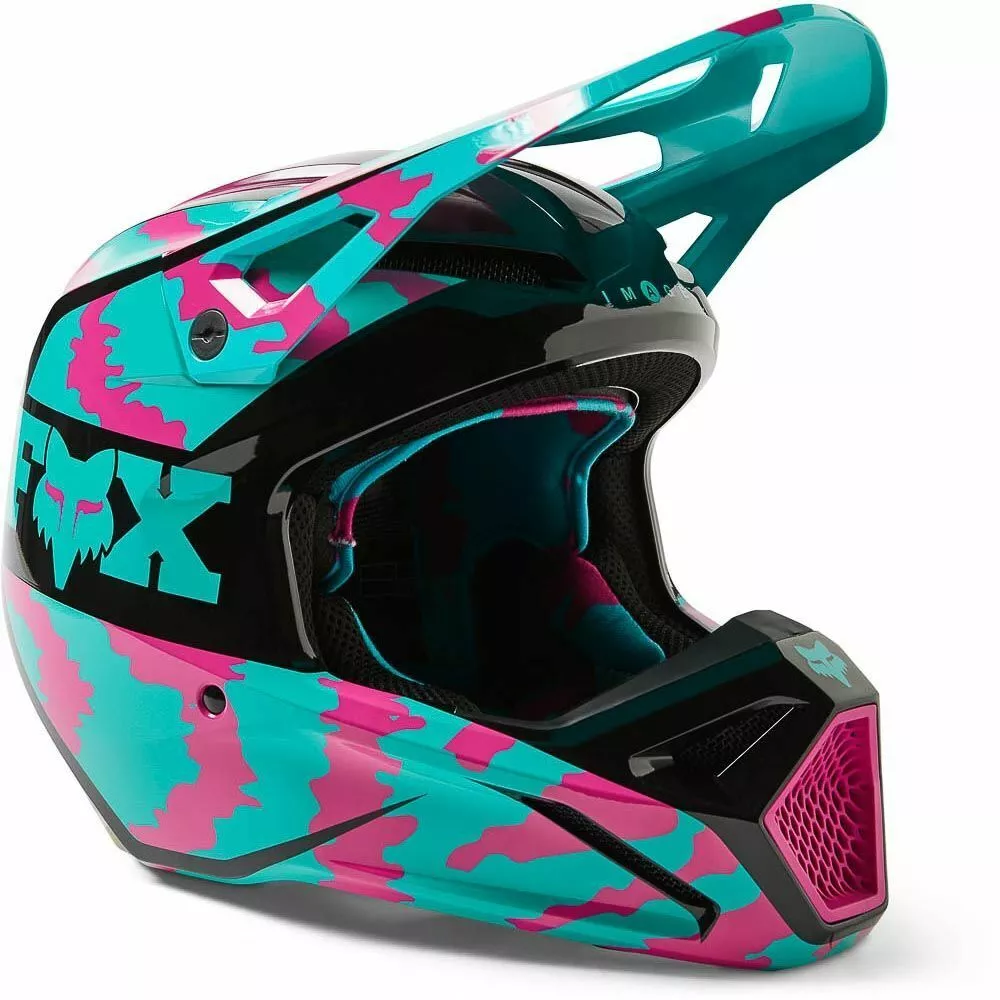 Fox 2023 V1 Nuklr Youth Helmet - Teal/Pink - M 3 Fox 2023 V1 Nuklr Youth Helmet - Teal/Pink - M
