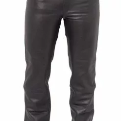 Rjays Ladies Black Leather Jeans