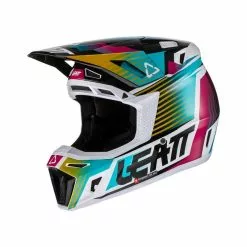 Leatt 2022 Moto 8.5 Aqua Helmet & Goggles Kit - Unisex - Small - Adult - Aqua -Outlet Helmets Store L1022010111 4