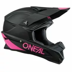Oneal 2022 1 Series Solid Black Pink Helmet - Unisex - Large - Adult - Black/Pink