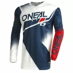 Oneal 2022 Element Racewear V.22 Blue White Red Jersey - Unisex - Small - Adult - Blue/White/Red