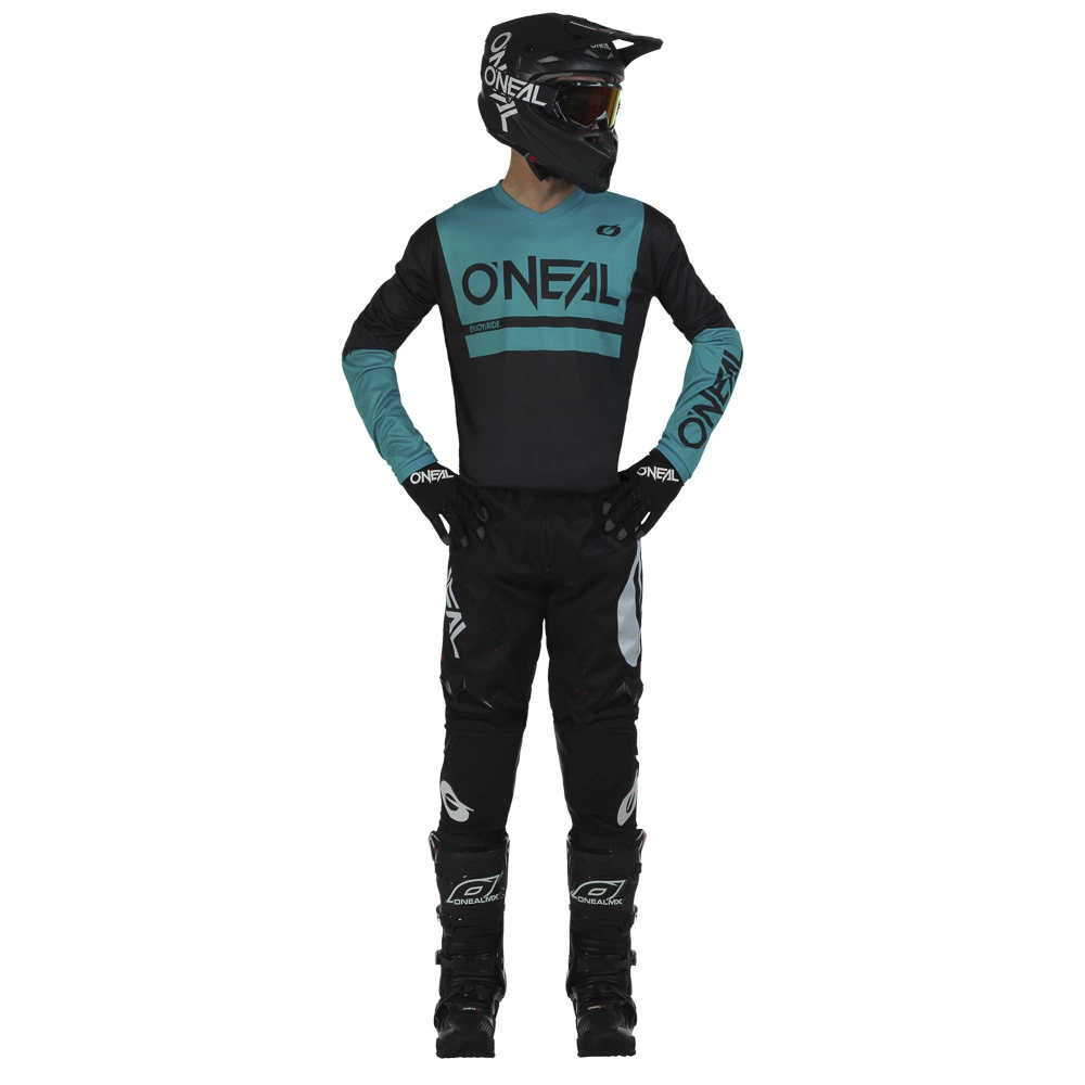 Oneal 2023 Element Threat Air Black Teal Jersey - Black - Small - Adult 5 Oneal 2023 Element Threat Air Black Teal Jersey - Black - Small - Adult - Image 3