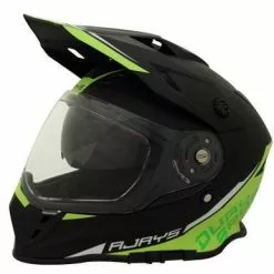 Rjays Dakar II Matte Black Hi Viz Helmet - Black - Small - Adult