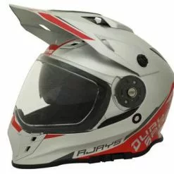 Rjays Dakar II Gloss Silver Red Helmet - Red - X-Small - Adult